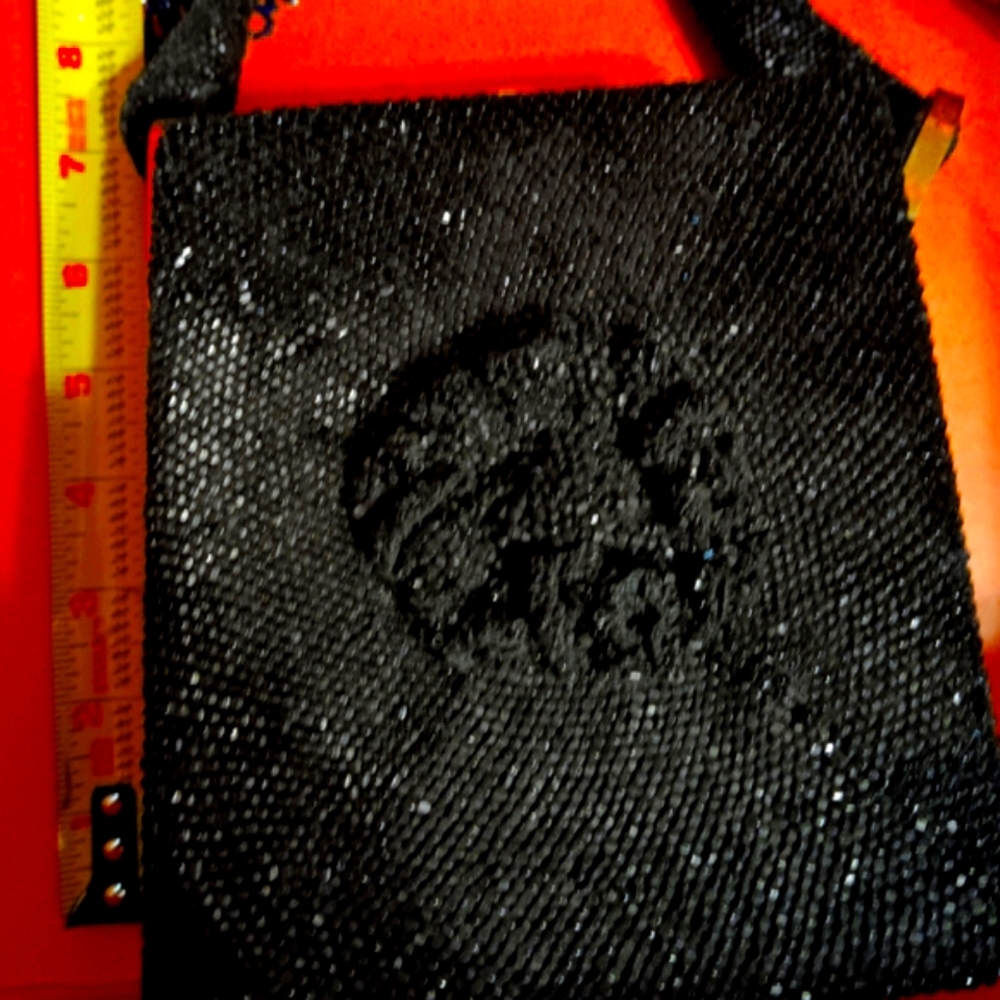 Vintage Beaded Structured Square Bag w/Beaded Twist Handle C. 1960s